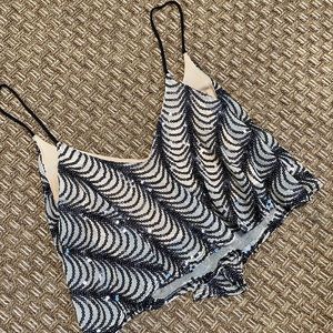 Sequin cropped blouse